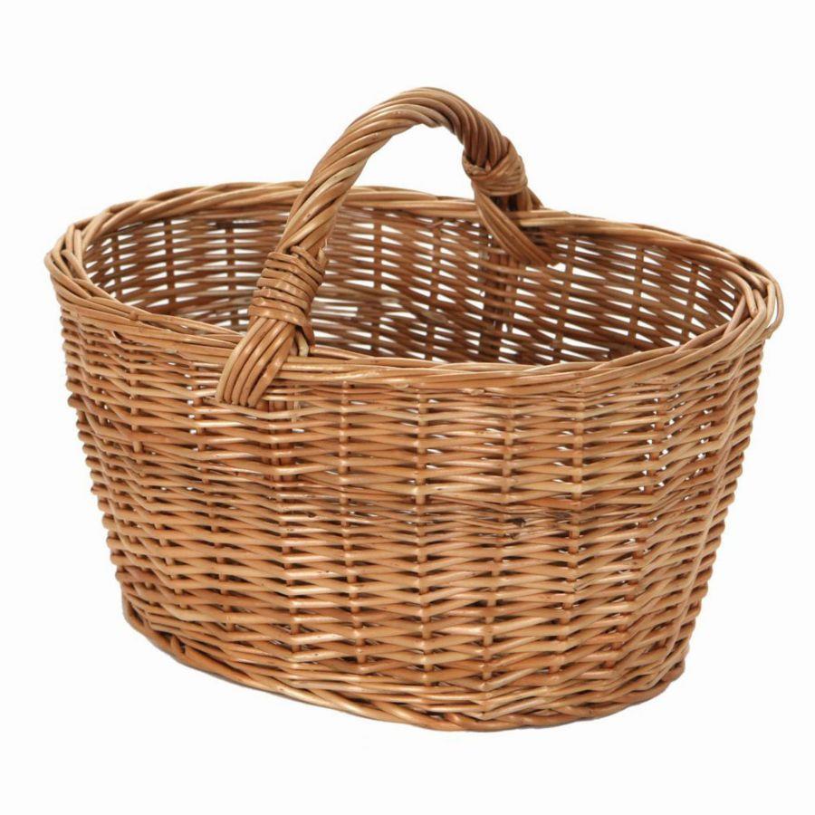 Cesto vimini europeo manico basso pic ovale cm 41x27h20/30