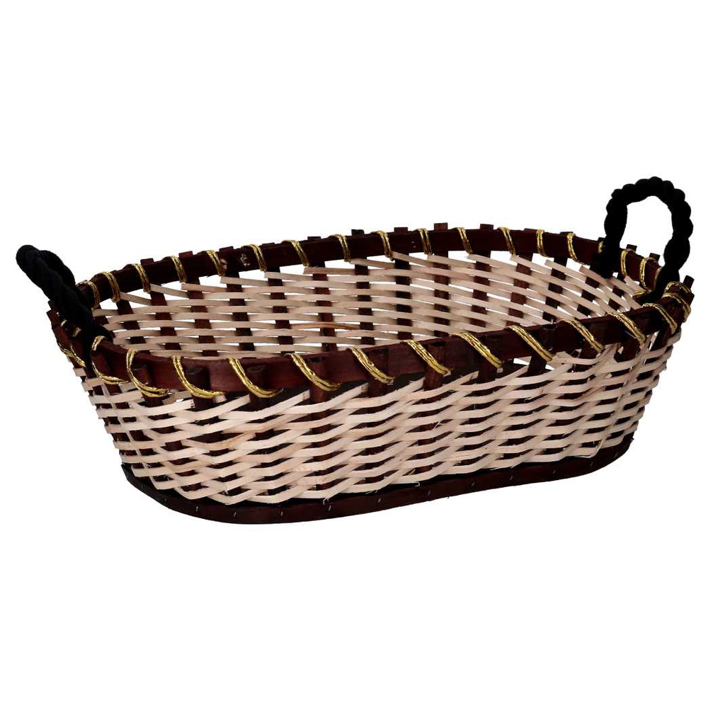 Cesto vimini noce crema ovale cm50x38h13