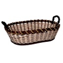Cesto vimini noce crema ovale cm50x38h13