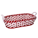 Cesto vimini rosso ovale cm50x38h13