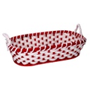 Cesto vimini rosso ovale cm60x37h14