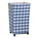Cestone  tessuto azzurro rettangolare con rotelle cm 40x30h70