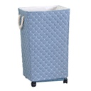 Cestone  tessuto azzurro rettangolare con rotelle cm 40x30h70
