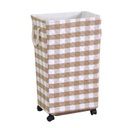Cestone  tessuto tortora rettangolare con rotelle cm 40x30h70