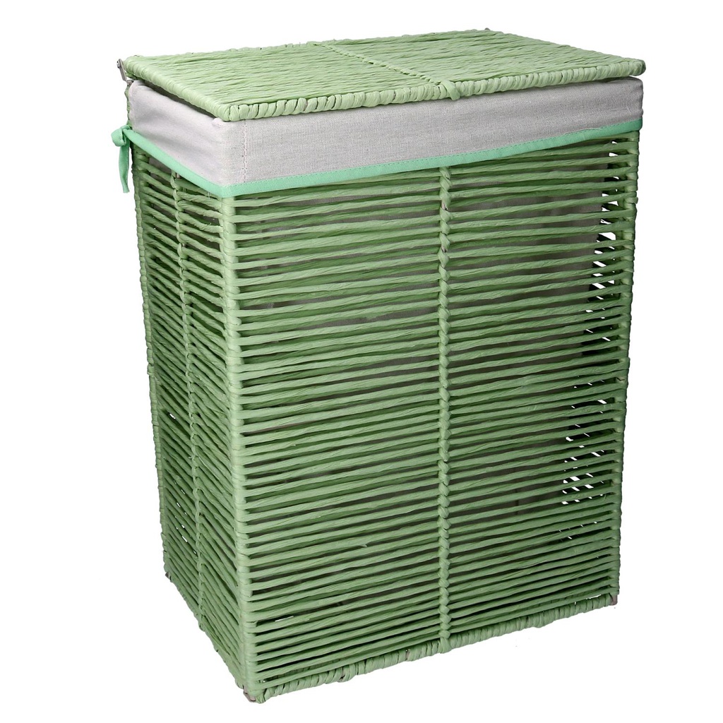 Cestone paper hilary verde chiaro rettangolare pieghevole cm 30x40h55