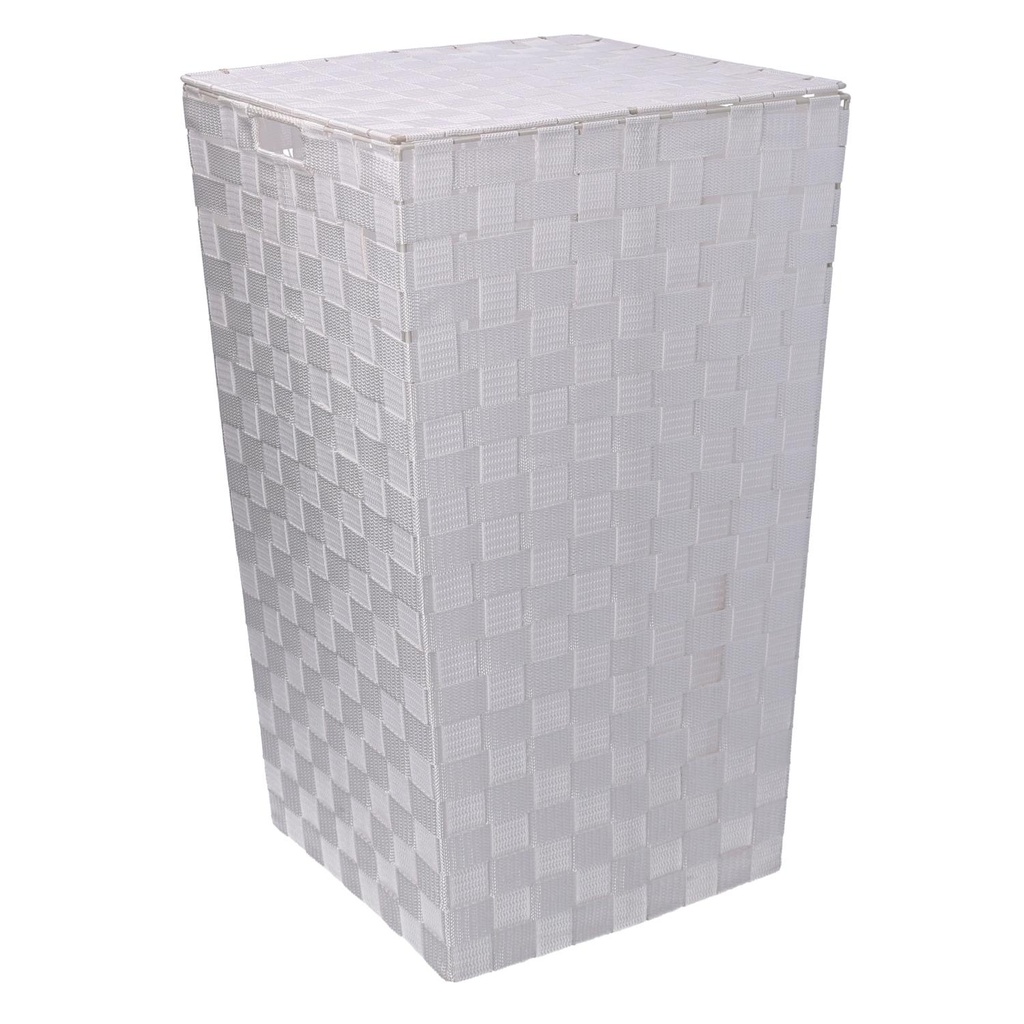 Cestone poliestere bianco quadro cm 33x33h53