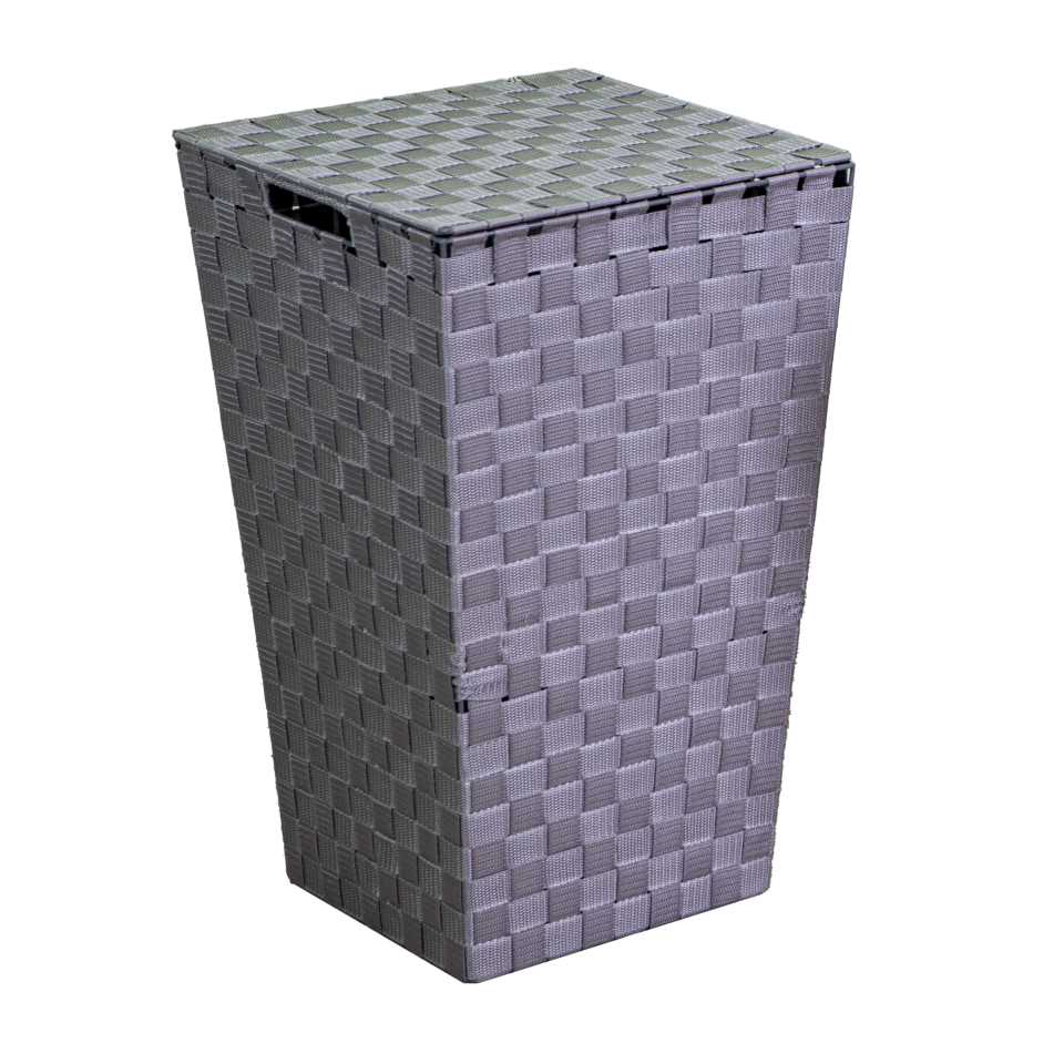 Cestone poliestere grigio quadro cm 33x33h53