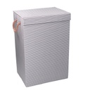 Cestone tessuto grigio con coperchio cm 40x30h60