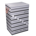Cestone tessuto laundry grigio con coperchio cm 40x30h60