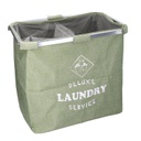 Cestone tessuto sacco verde doppio pieghevole cm 54x34.5h50.5