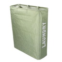 Cestone tessuto sacco verde rettangolare pieghevole cm 55x19h66