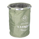 Cestone tessuto sacco verde tondo pieghevole cm ø40h55
