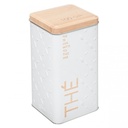 Contenitore per The in ferro Bianco con rilievo 100gr 8,5x85x h17 cm