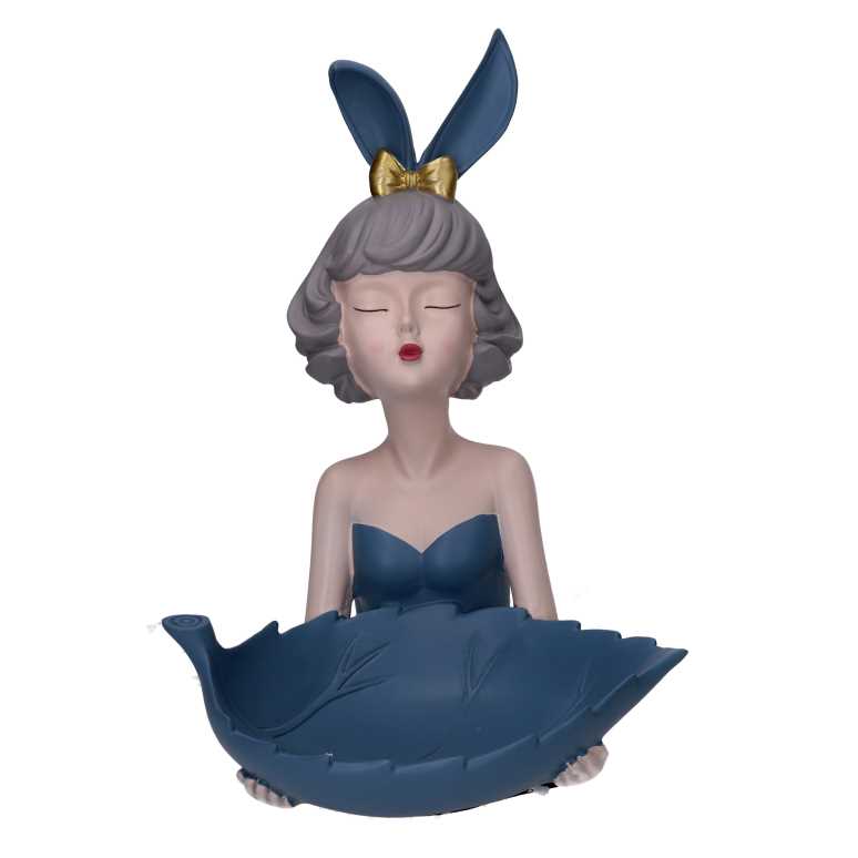 Donna resina svuotatasche blu cm 24x26h32