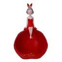 Donna resina svuotatasche rosso cm 20x15h32