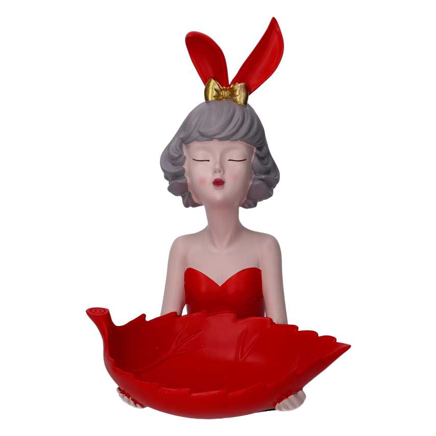 Donna resina svuotatasche rosso cm 24x26h32