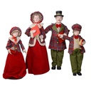 Famiglia cantori tessuto rosso scozzeseset 4pz cm34x22h95
