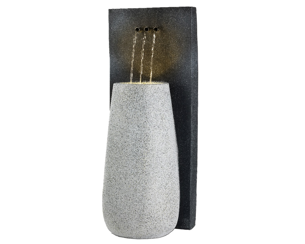 Fontana da esterno in poliresina bianca e nera