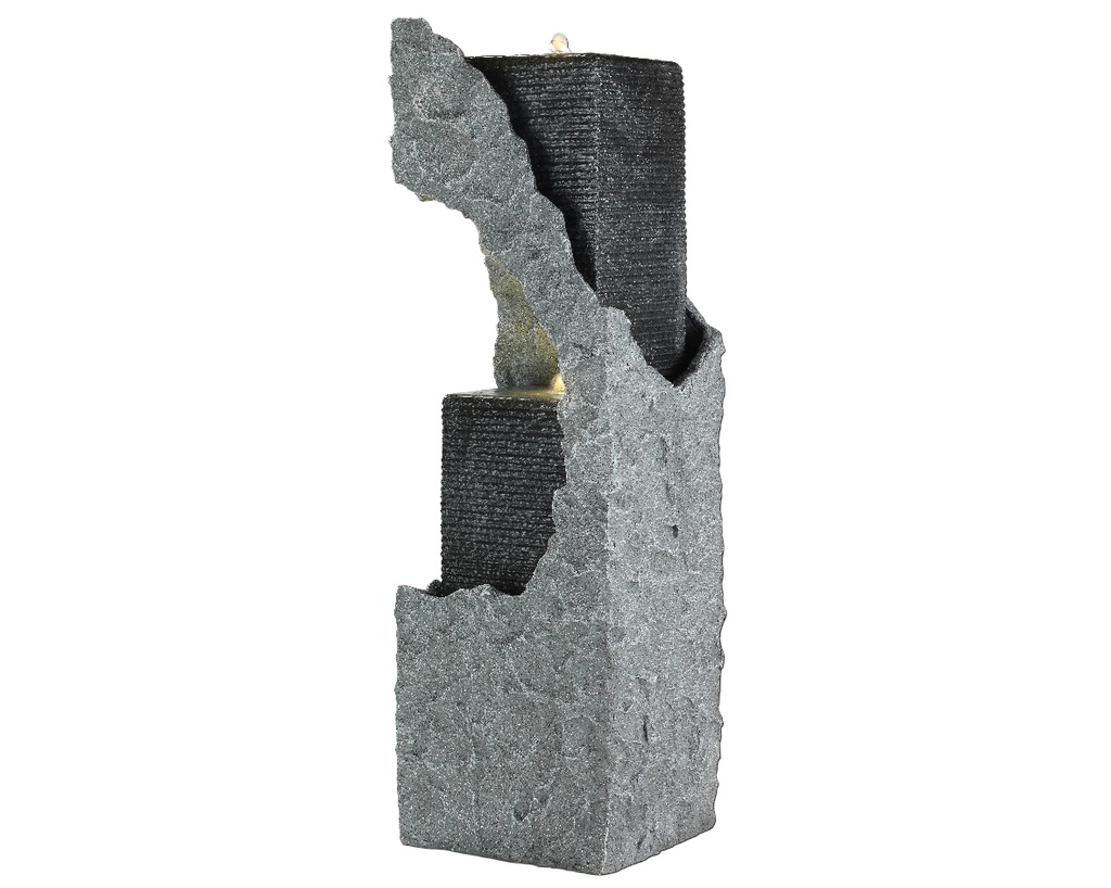Fontana in poliresina da esterno grigia 87h cm
