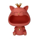 Gatto resina svuotatasche rosa cm 12x18h25