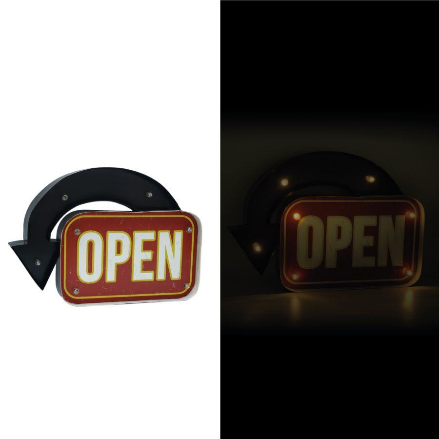 Insegna metallo open c/led cm 43