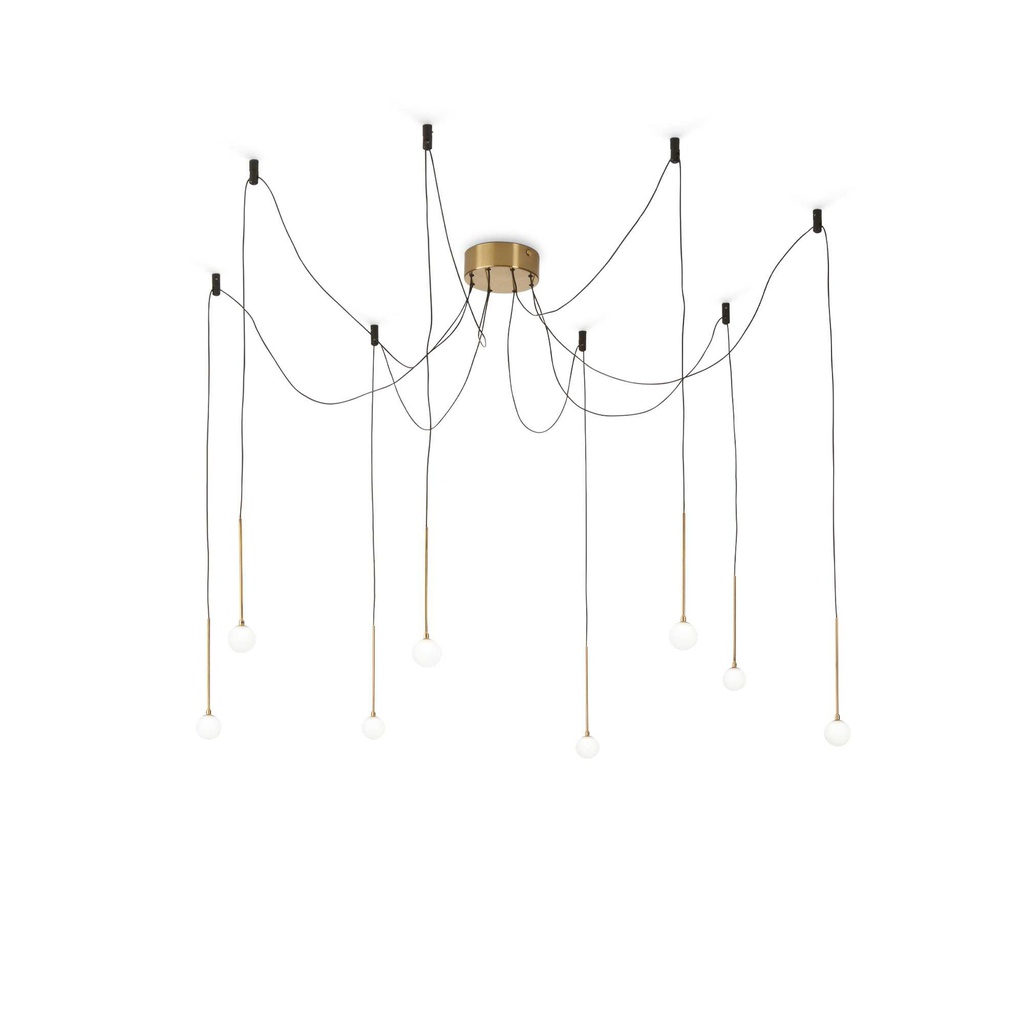 Lampada a sospensione ottone D 115 x H min 450 - max 5430 mm