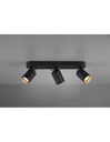 Lampada da Soffitto 3 Faretti Spot GU10 Orientabili Pago Nero Trio Lighting