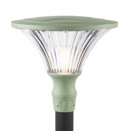 Lampada da esterno in alluminio pressofuso con diffusore trasparente salvia