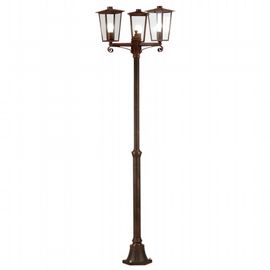 Lampada da terra in alluminio pressofuso con diffusori in vetro trasparente - Altezza max 185mm - IP43 - 3 lampade da 60W ruggine