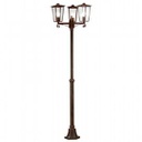 Lampada da terra in alluminio pressofuso con diffusori in vetro trasparente - Altezza max 185mm - IP43 - 3 lampade da 60W ruggine