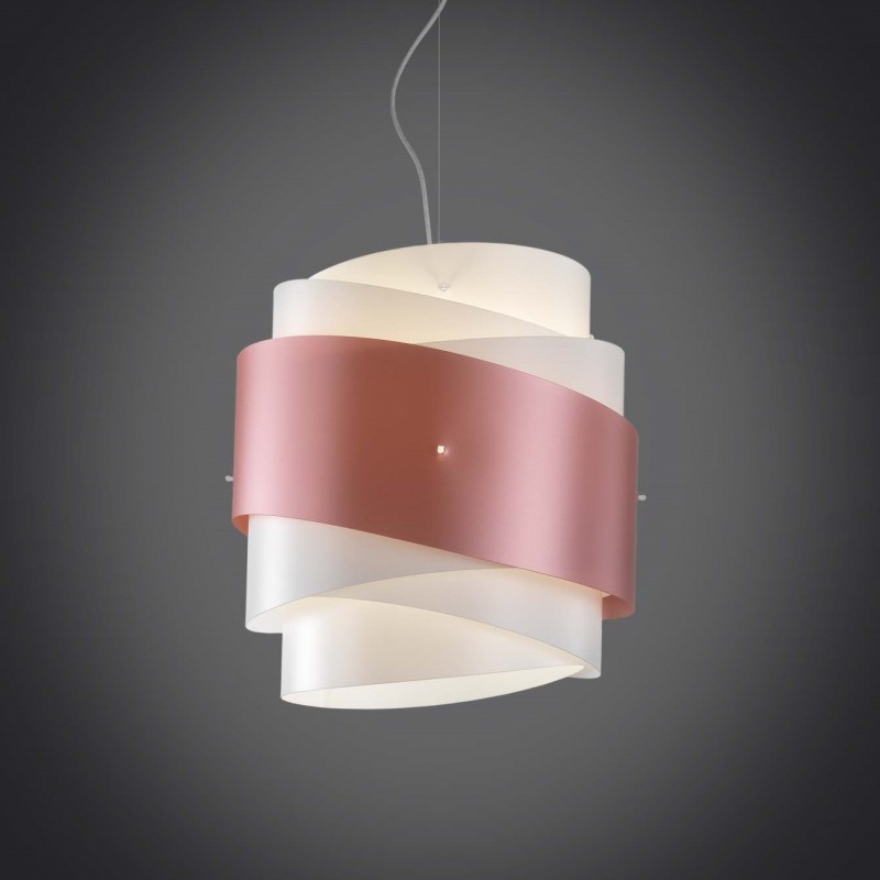 Lampadario a sospensione BEA una luce Rosa diametro 40x h39 cm