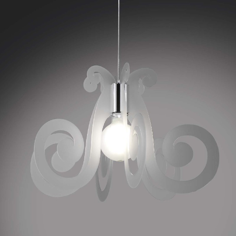 Lampadario a sospensione in Plexiglas MIZAR Satinato diametro 64x h41 cm