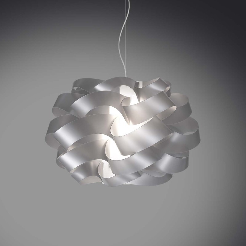 Lampadario a sospensione una luce CLOUD Argento diametro 28x h18 cm