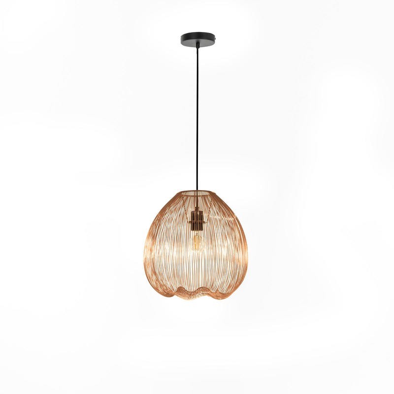 Lampadario moderno metallo ottone lucido cm 35