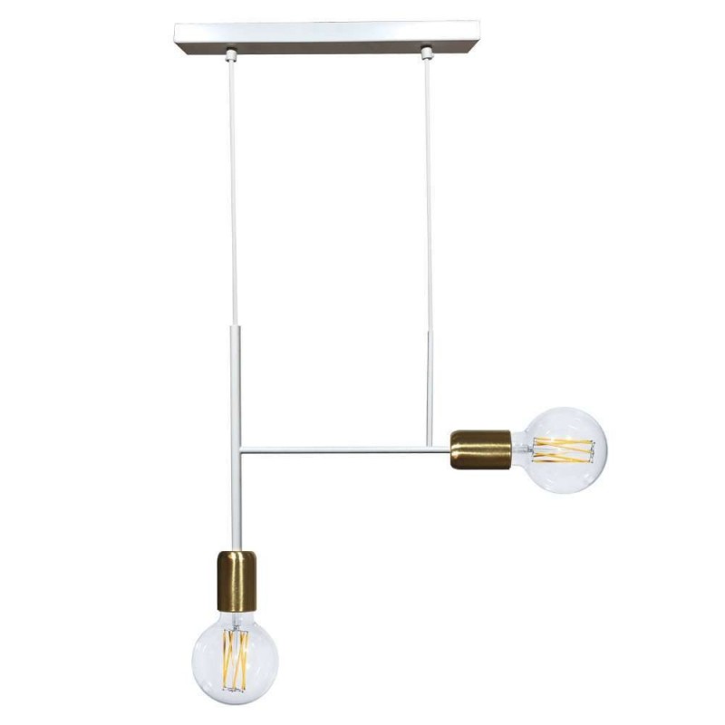 Lampadario urban bianco oro satinato moderno cm 50