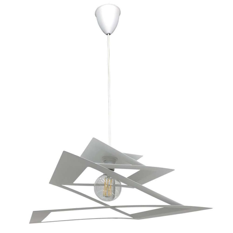 Lampadario urban moderno bianco cm 47 x 100