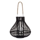 Lanterna Belem nero con manico in bamboo