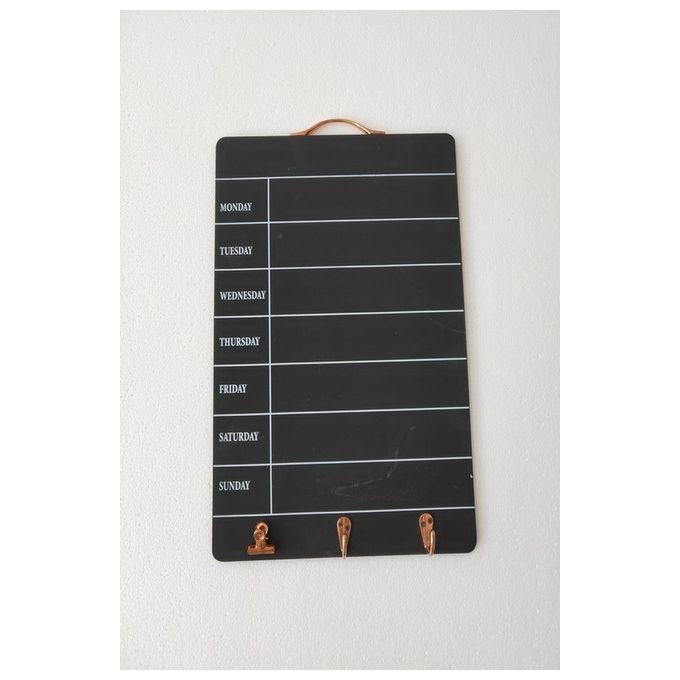 Lavagna Settimanale con 3 Clip 30X47 cm Nero