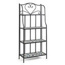 Libreria pieghevole Positano 4 piani in metallo stile country cm 57x28x133h Iperbriko