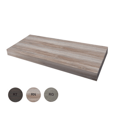 Mensola sospesa senza fori - Rovere Grigio 90x51x8,7 cm