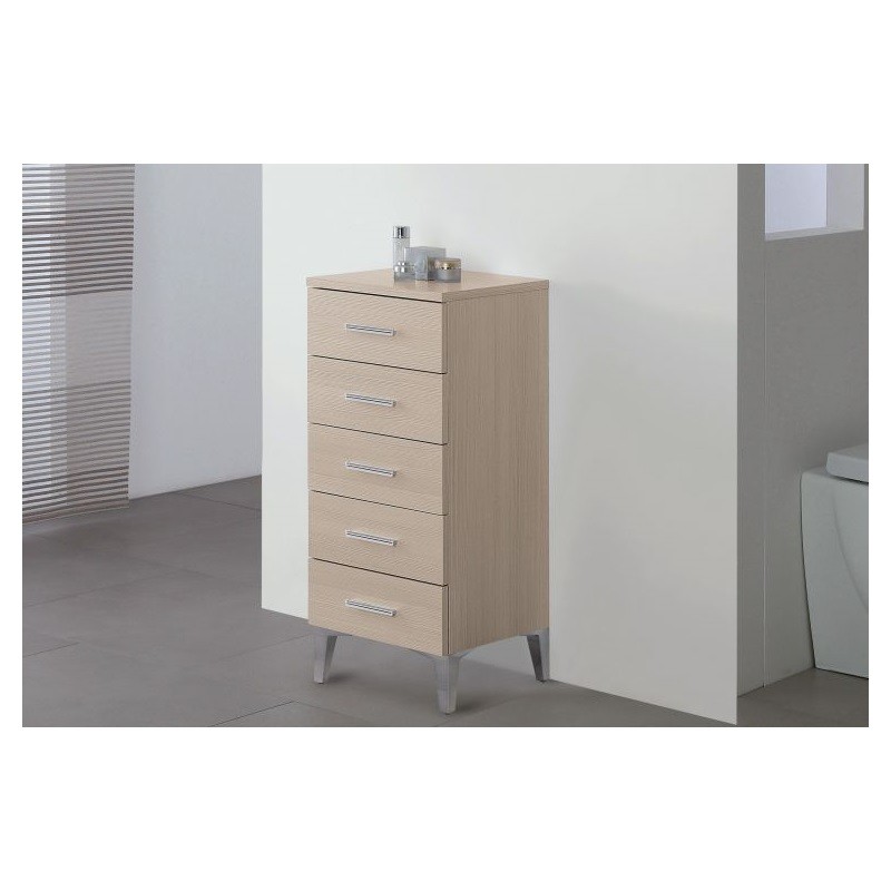 Mobile da Bagno cinque cassetti Larice 35x34x h78,5 cm