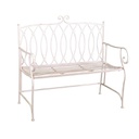 Panchina metallo Ragusa avorio cm104x55h95,5