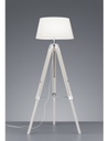 Piantana Moderna Treppiede Legno Tessuto Bianco Tripod H143 cm Trio Lighting