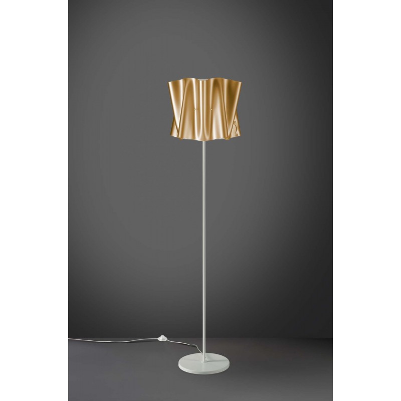 Piantana base e stelo in metallo FOLIO paralume Oro diametro 40x h164 cm