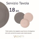 Piatto servizio 18 pz grigio/rosa cm27xh26x27