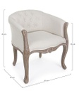 2x Poltrona classica legno e tessuto naturale Diva