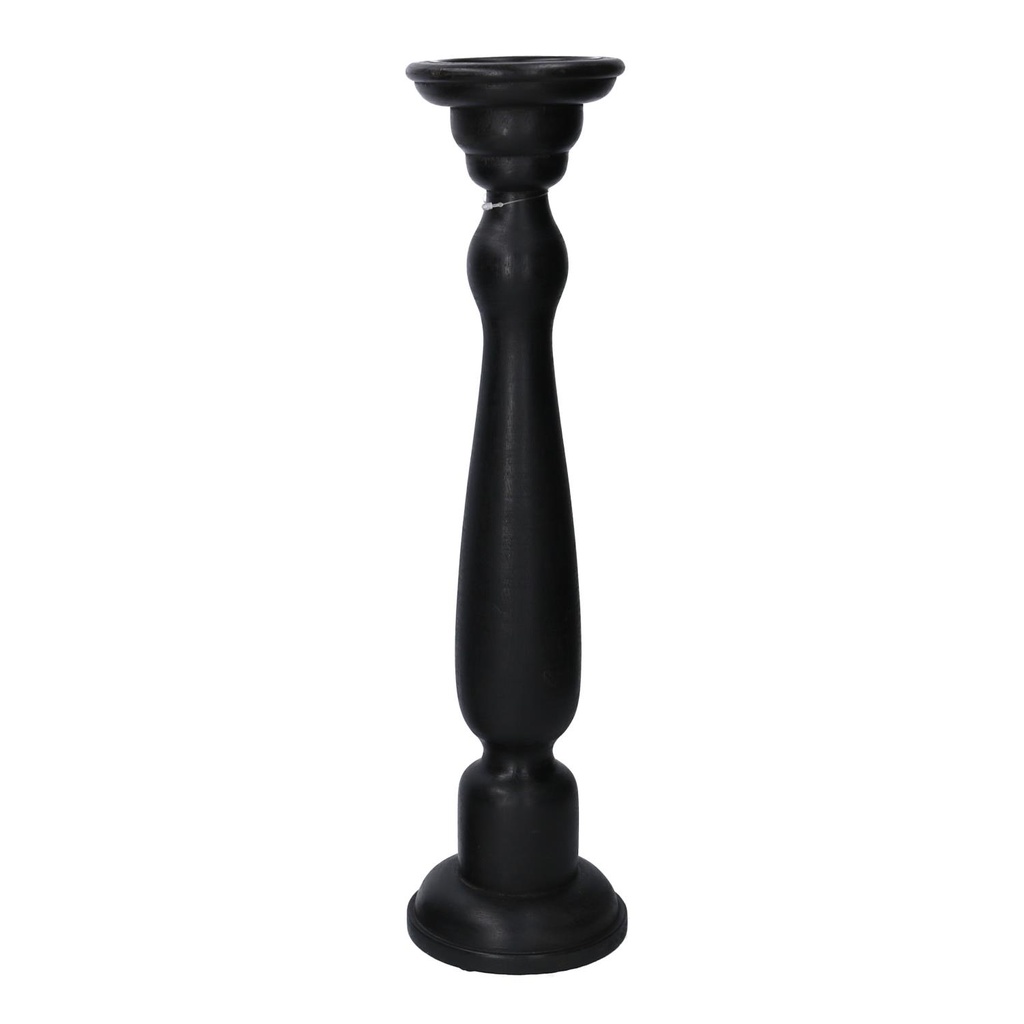 Portacandele legno nero cm11,5/12,5h50
