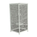 Portacandele metallo bianco grande cm 14x14h31