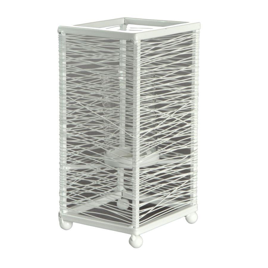 Portacandele metallo bianco piccolo cm 11x11h23