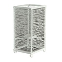 Portacandele metallo bianco piccolo cm 11x11h23